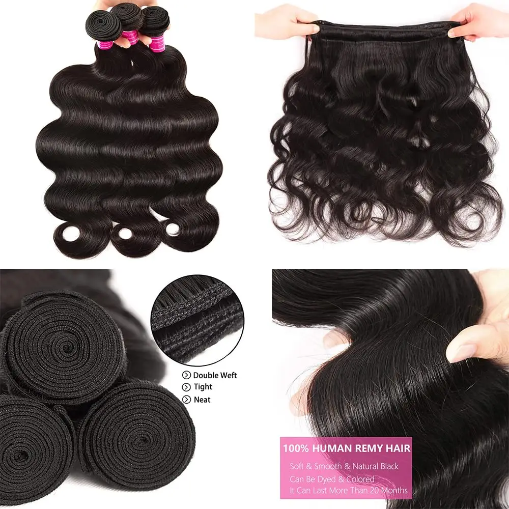 10A Body Wave Bundles Human Hair 22 24 26 Inch Human Hair Bundles 100% Brazilian Virgin Hair Body Wave