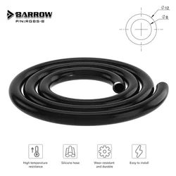 Barrow 실리콘 호스 블랙 ID 9.5mm OD 12.7mm (3/8 '-1/2') 유연한 튜브, DIY 컴퓨터 케이스 분할, PC 수냉 RGBS-B