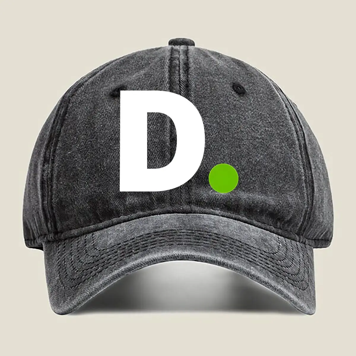 

Мытая бейсболка с абстрактным и минималистским дизайном D Green Dot