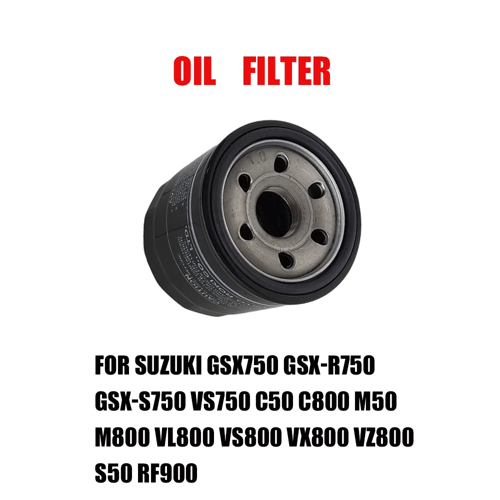Para suzuki gsx750 GSX-R750 GSX-S750 vs750 c50 c800 m50 m800 vl800 vs800 vx800 vz800 s50 rf900 acessórios da motocicleta filtro de óleo
