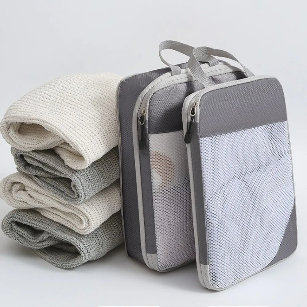 3 قطعة أكياس ضغط السفر ذات سعة كبيرة متعددة الوظائف بسحاب إغلاق منظم السفر مكعبات قابلة للتمديد لتوفير المساحة