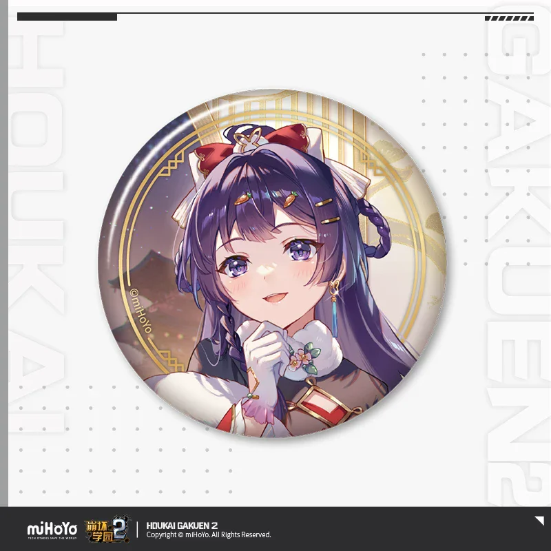 Official Houkai Gakuen 2 Cosplay Raiden Mei Bronya Rand Gaming Merchandise Cartoon Characters Tinplate Badge Halloween Gifts