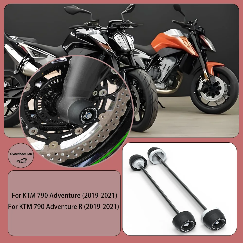 

For KTM 790 Adventure/R 2019-2023 Front/Rear Wheel Spindle CNC Crash Guards - Anti-Fall Protectors Rider Gift​