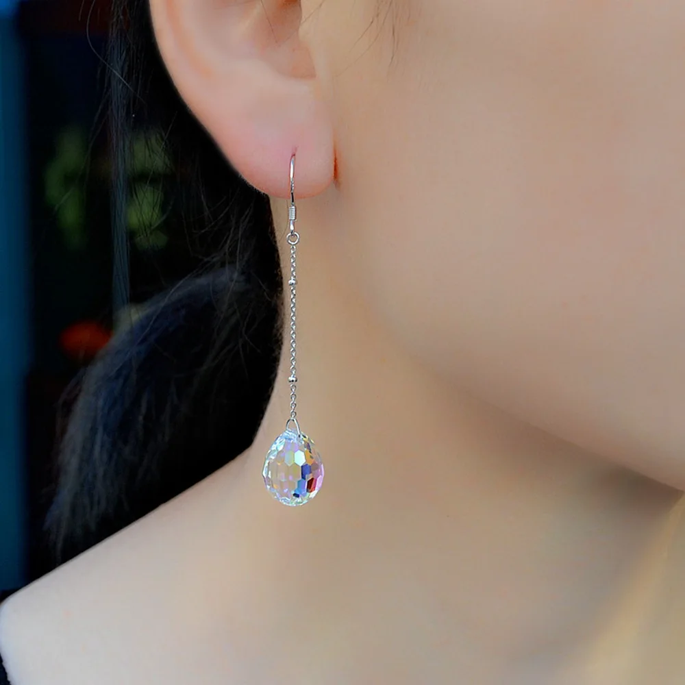 2023 Fashion Crystal Tassels Dangle Earrings for Women Simple Temperament Water Drop Earring Ms Wedding Daily Jewelry Gifts