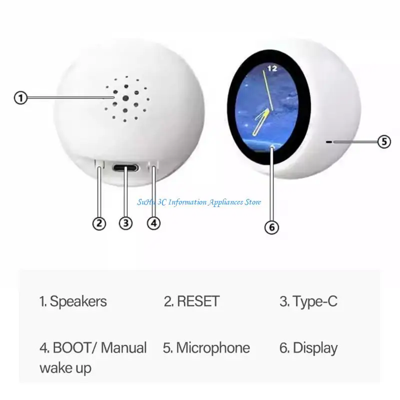 

ESP32-S3 Intelligent AI Voice Robot Voice Chatbot Feature 1.28inch Display Screen for Home Automation and AI Projects