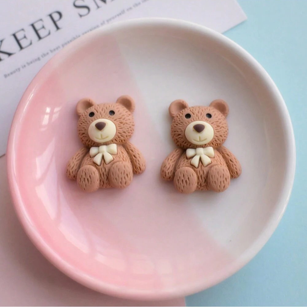 10 Stück Rosa Braunbär-Harzfiguren für Handydekoration, Scrapbooking, Basteln, Party-DIY, Haarschleifen-Zubehör, Partygeschenke – Detail 13