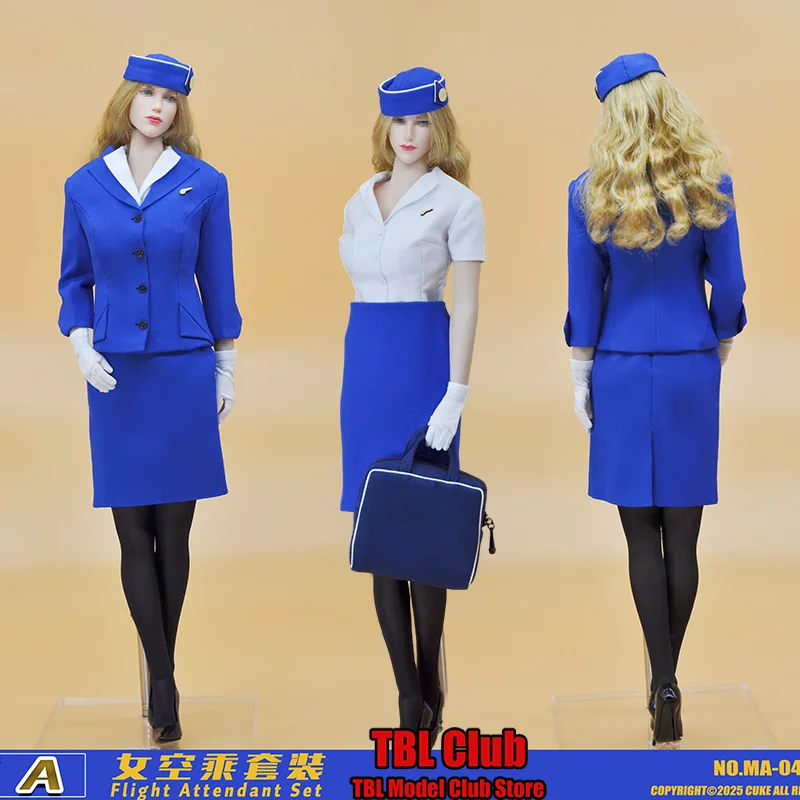 

CUKE TOYS MA-040 1/6 Scale Female Clothes Cabin Crew Members' Professional Attire Blue Sets For 12-inch Action Figure Soldier