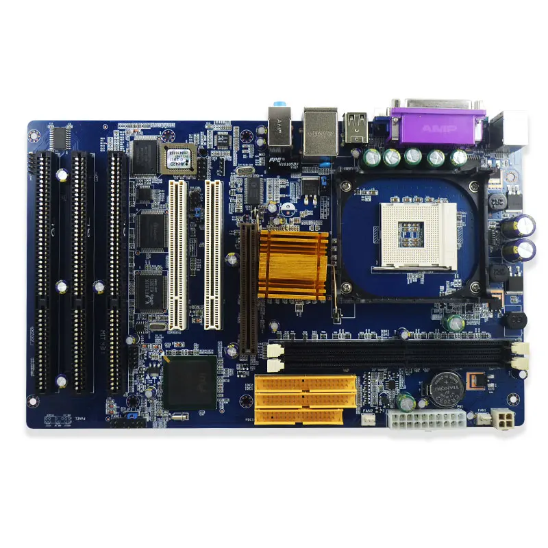 New 845GV 3 IAS slots  featuring 3 ISA slots and 478 pins This is an industrial control tax control motherboard with 3 ISA slots