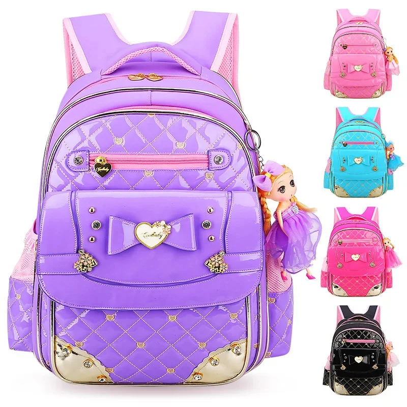 Mochila ortopédica impermeable para niños y niñas, morral de princesa para escuela primaria