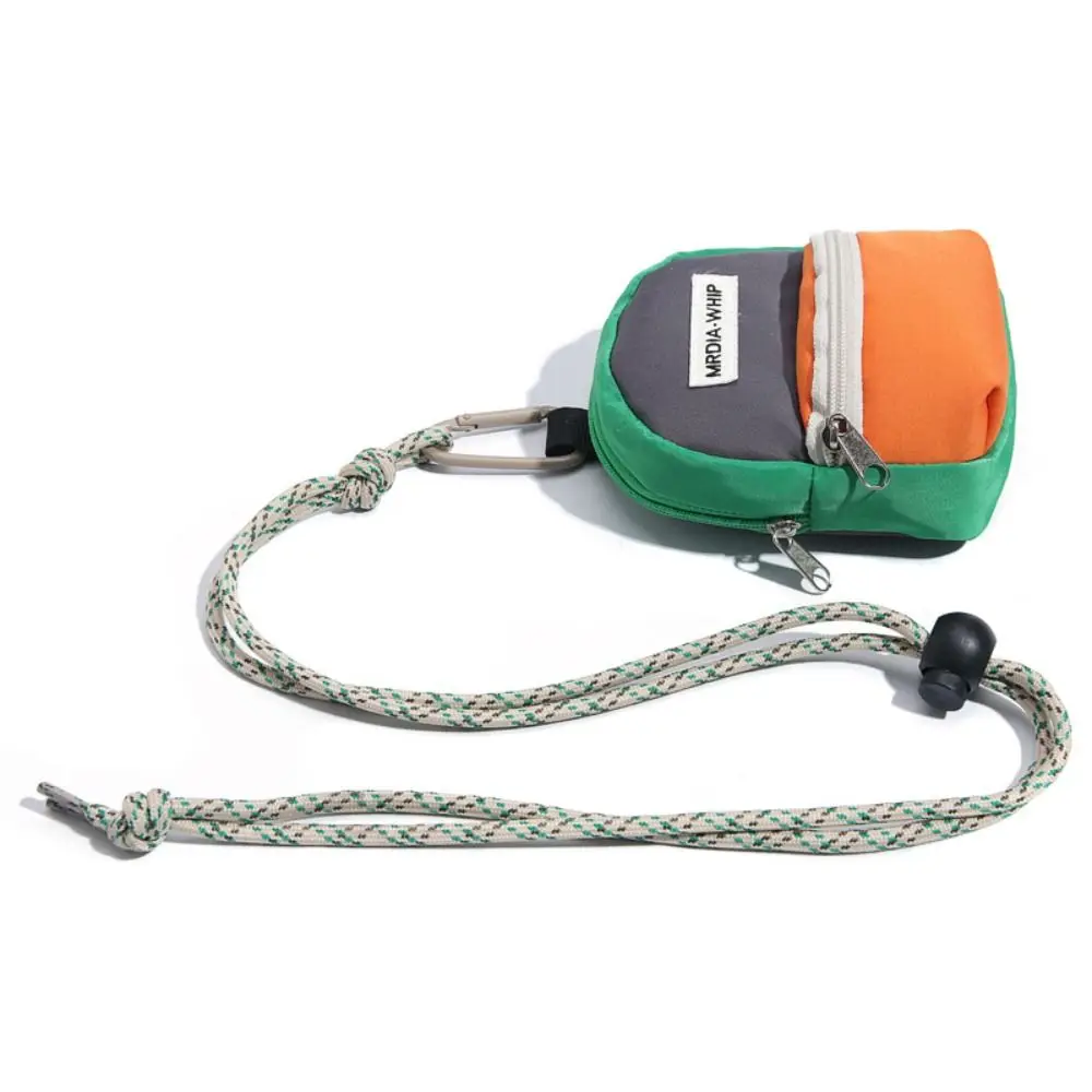 Fashion Neck Hanging Coin Purse Polyester Contrasting Color Mini Wallet Earphone Storage Bag Anti-theft Small Key Bag