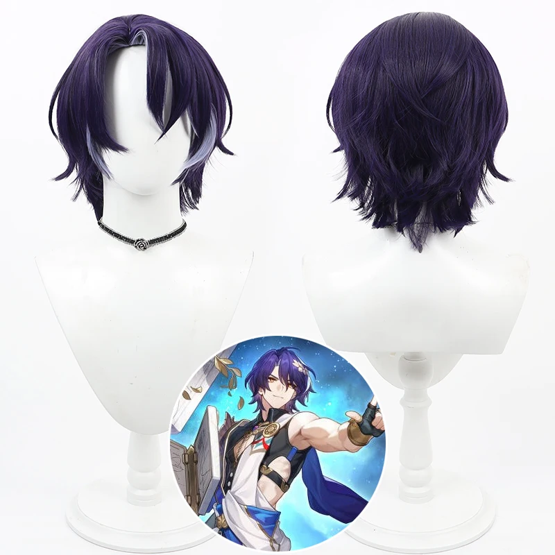 

Honkai Star Rail Game Dr. Veritas Ratio Cosplay Wig Blue Short Hair Halloween Christmas Party Women Men Essential Role Play Wig