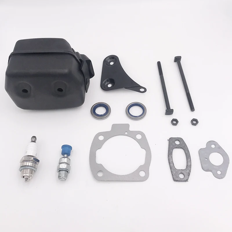 Imagem -05 - Hundure Silenciador Suporte Junta Vela de Ignição Válvula de Descompressão Kit Vedação Óleo Caber Husqvarna 55 50 51 55 Peças Motosserra