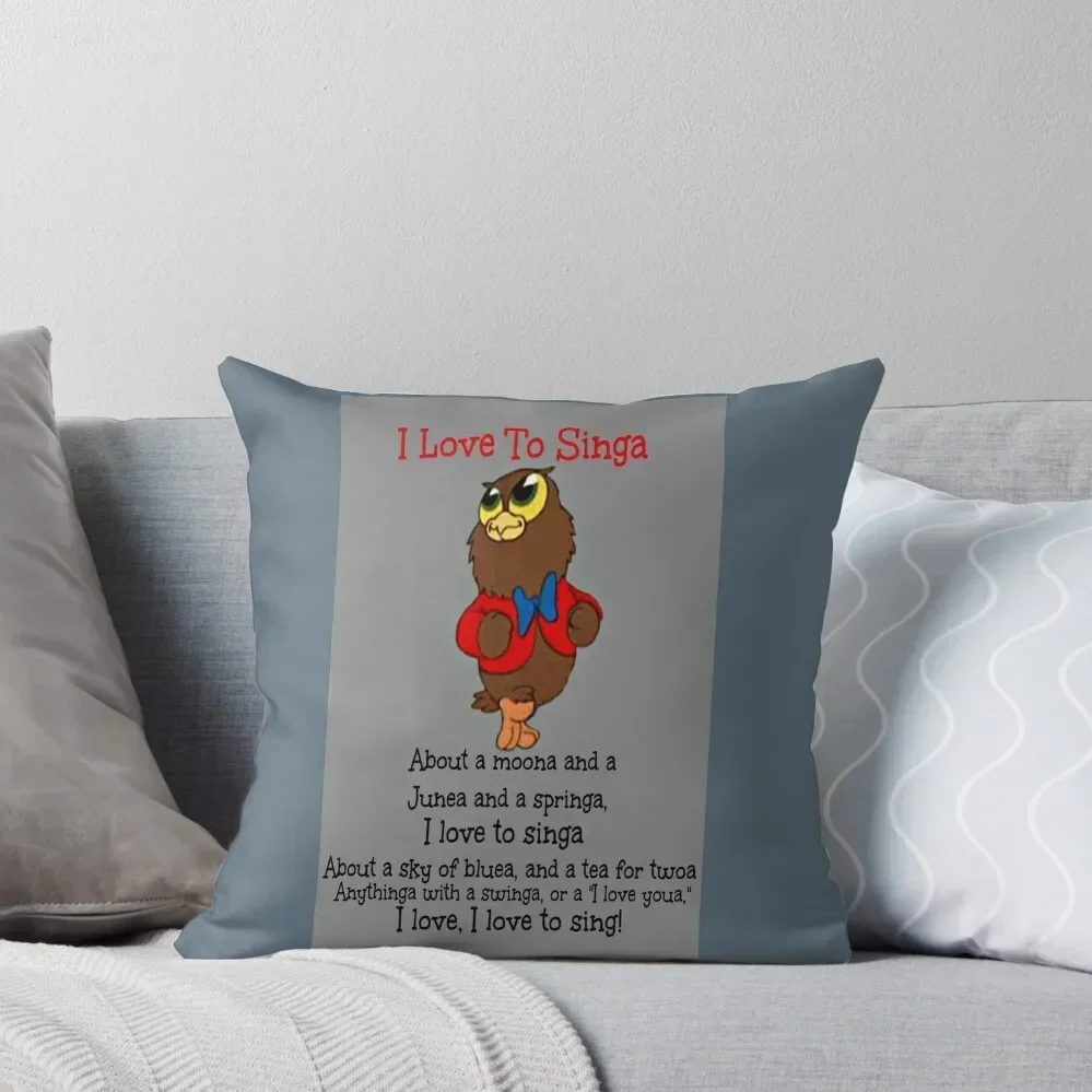 

Owl Jolson I love to Singa! Throw Pillow Sofa Decorative Covers Sofa Cushions pillow