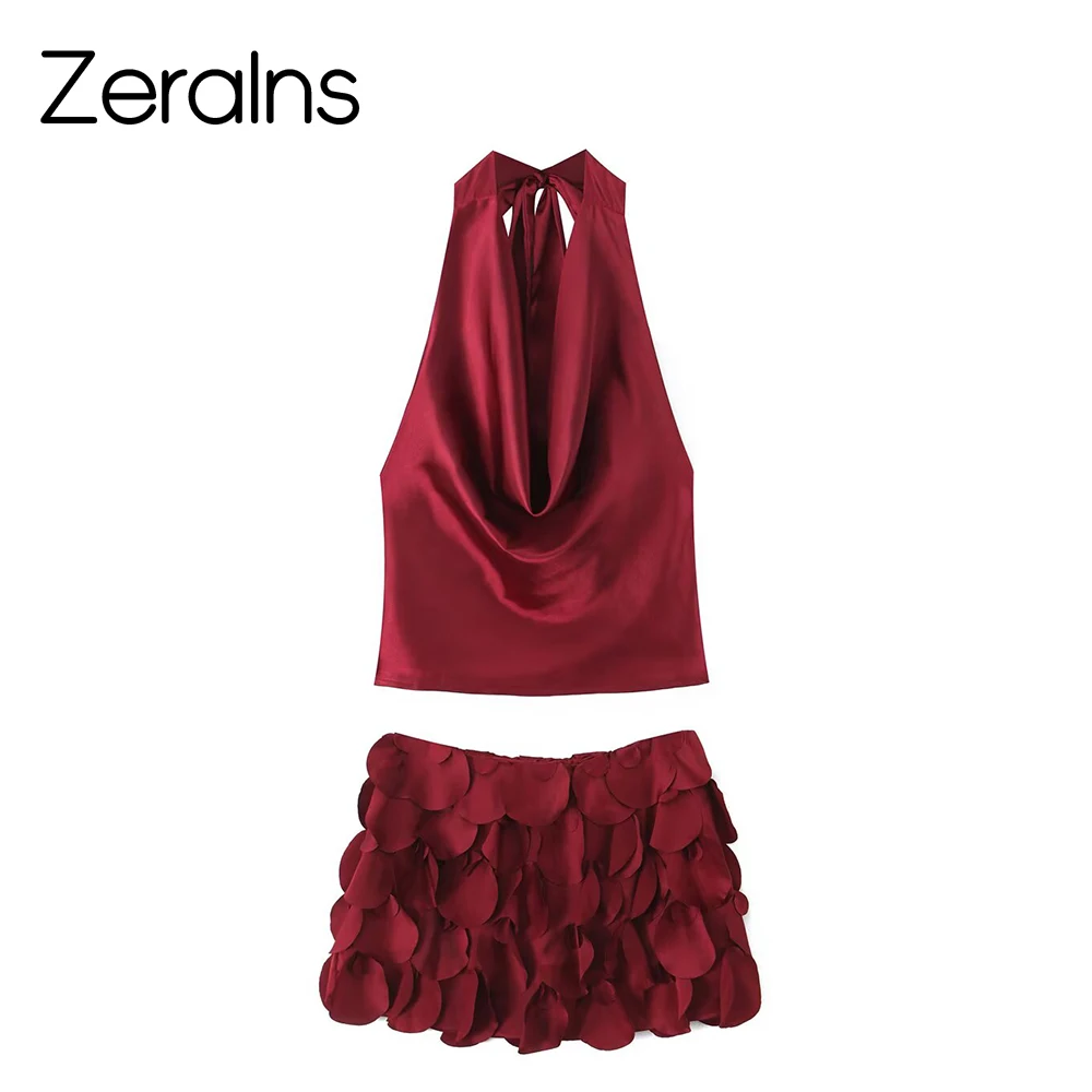 

ZERAINS новая женская полуюбка в европейском и американском стиле из рыбьей чешуи с сексуальным качающимся воротником, комплект с подвесными ремешками на шею