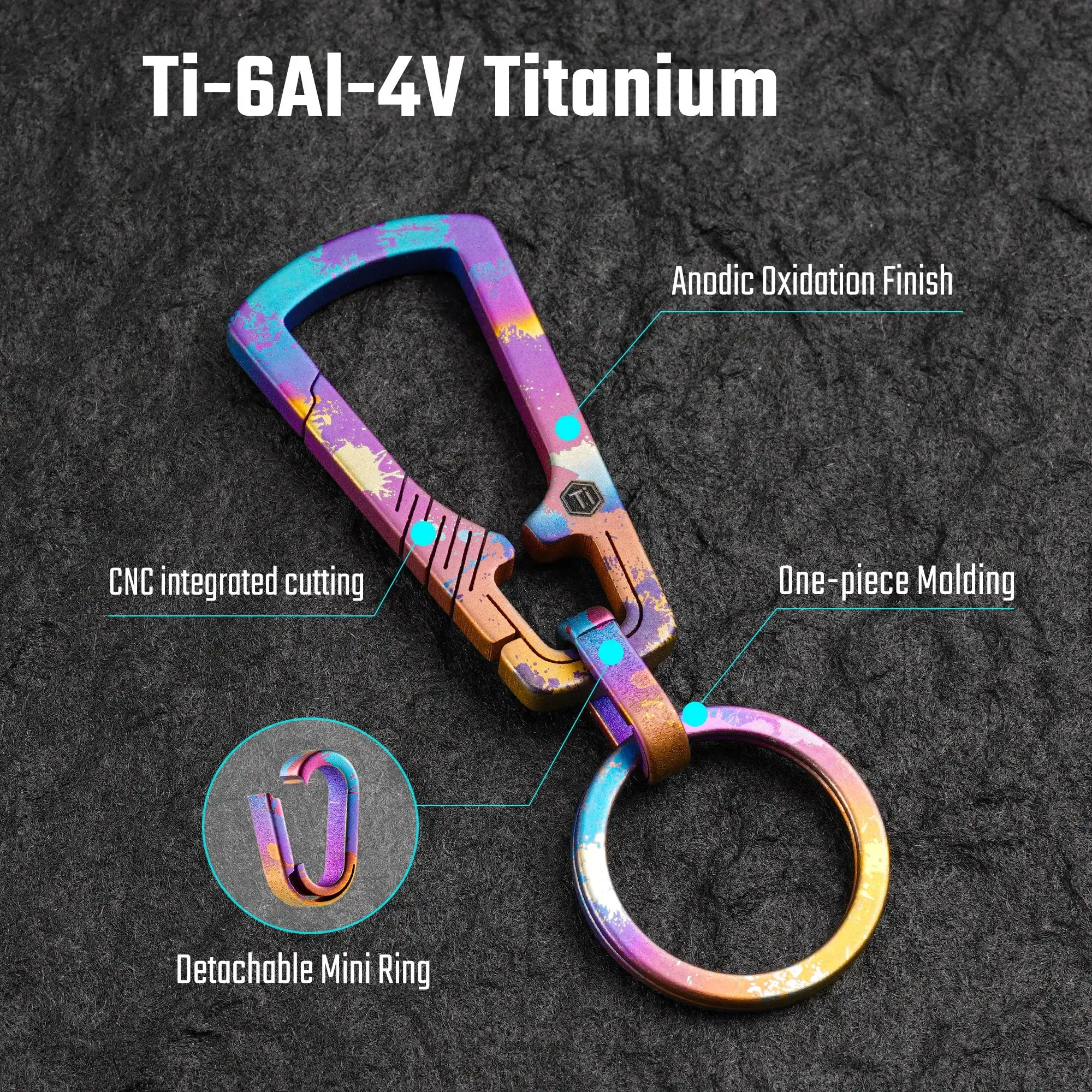 Keyunity KM25 Titanium Carabiner Keychain Clip