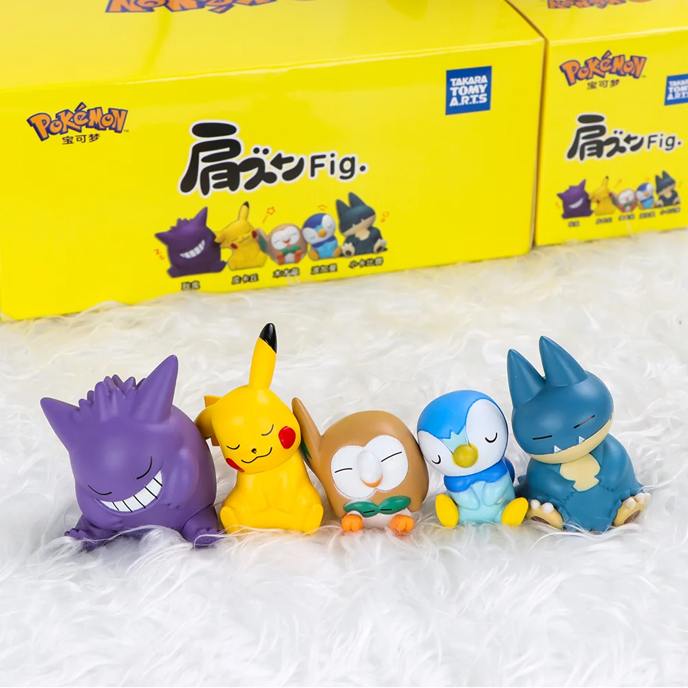 5-6pcs Pokemon Figure Toys Gengar Pikachu Piplup Psyduck Pichu PVC Model Dolls With Box Cute Small Desktop Decoration Gifts - Image 3