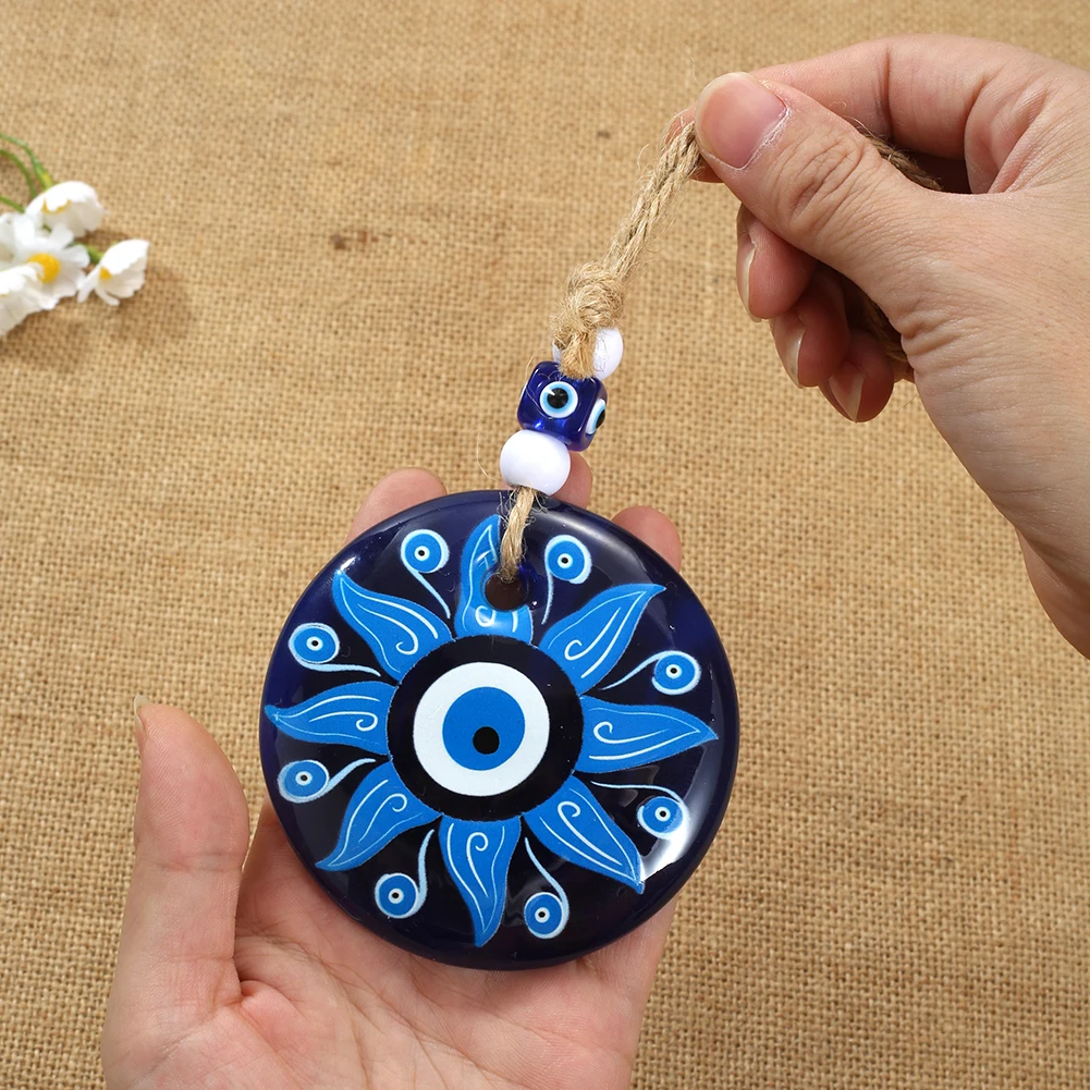 سلسلة مفاتيح بنمط عين الشر التركي العتيق للرجال والنساء ، سلسلة مفاتيح سيارة من الراتنج بالزهور الملونة ، حلقة مفاتيح حقيبة ، هدايا #5