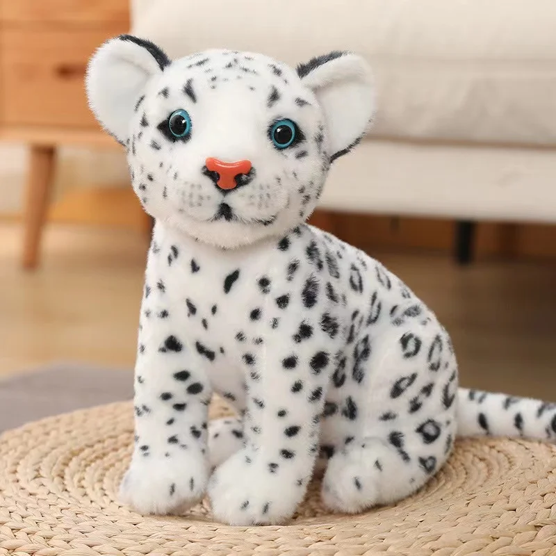 เหมือนจริง Tiger Leopard Plush ของเล่นตุ๊กตาตุ๊กตาสัตว์ป่าตุ๊กตา Snow Panther สีขาว Tiger หมอนเด็กของขวัญวันเกิดเด็ก