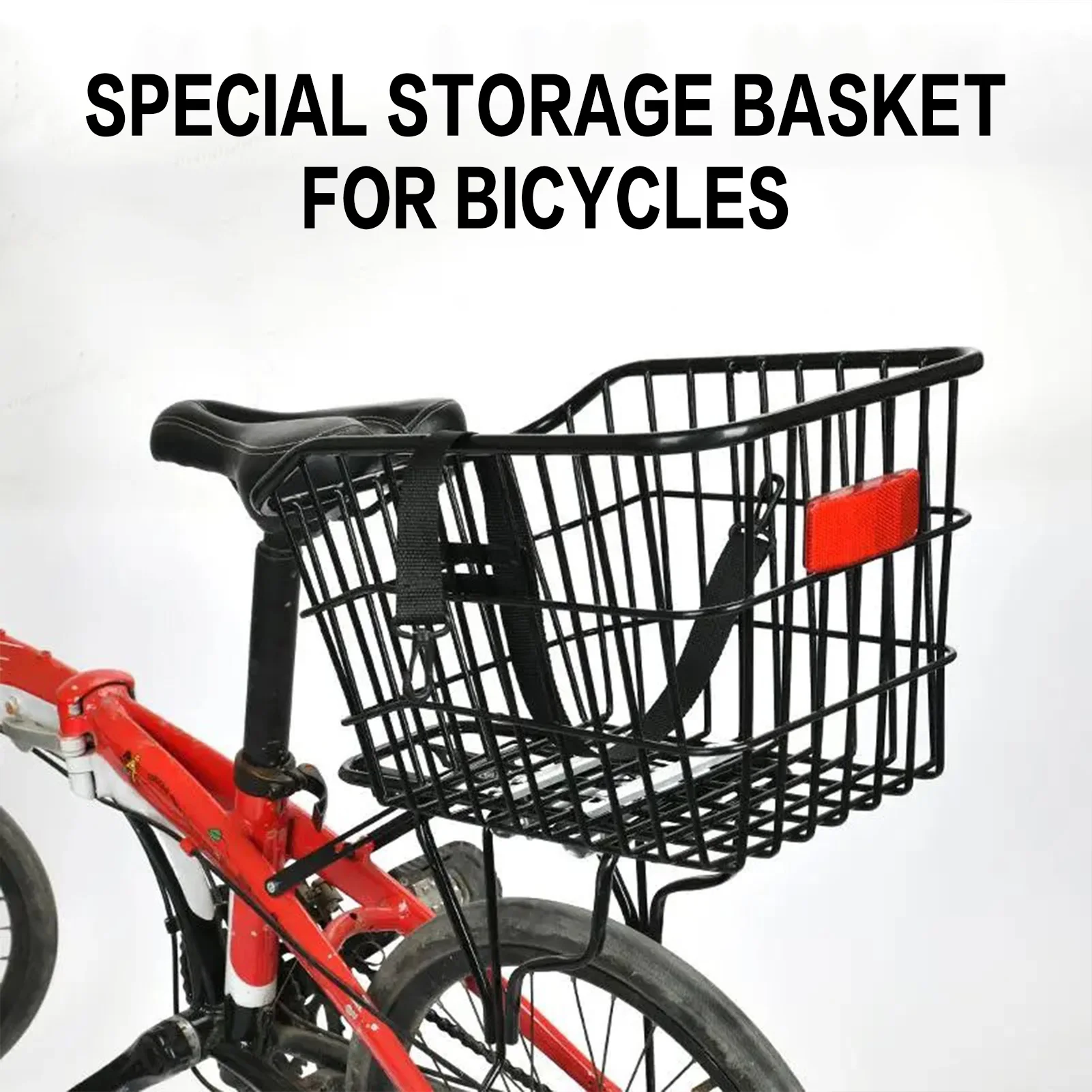 

Корзина для грузов на задний багажник горного велосипеда, большая вместимость, с металлическим каркасом, для хранения на заднем креплении велосипеда