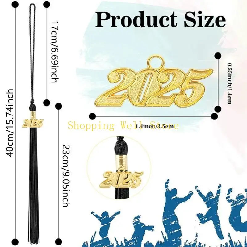 Caps graduação KX4B Tamels Decorações chapéu graduação com 2025 Acessórios graduação charme ouro para tampas