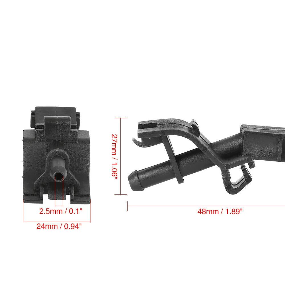 2pcs 85381-12300 Windshield Washer Nozzle Jet Spray For Toyota For Corolla For Camry XV40 / Altis E140 Black Plastic Car Parts