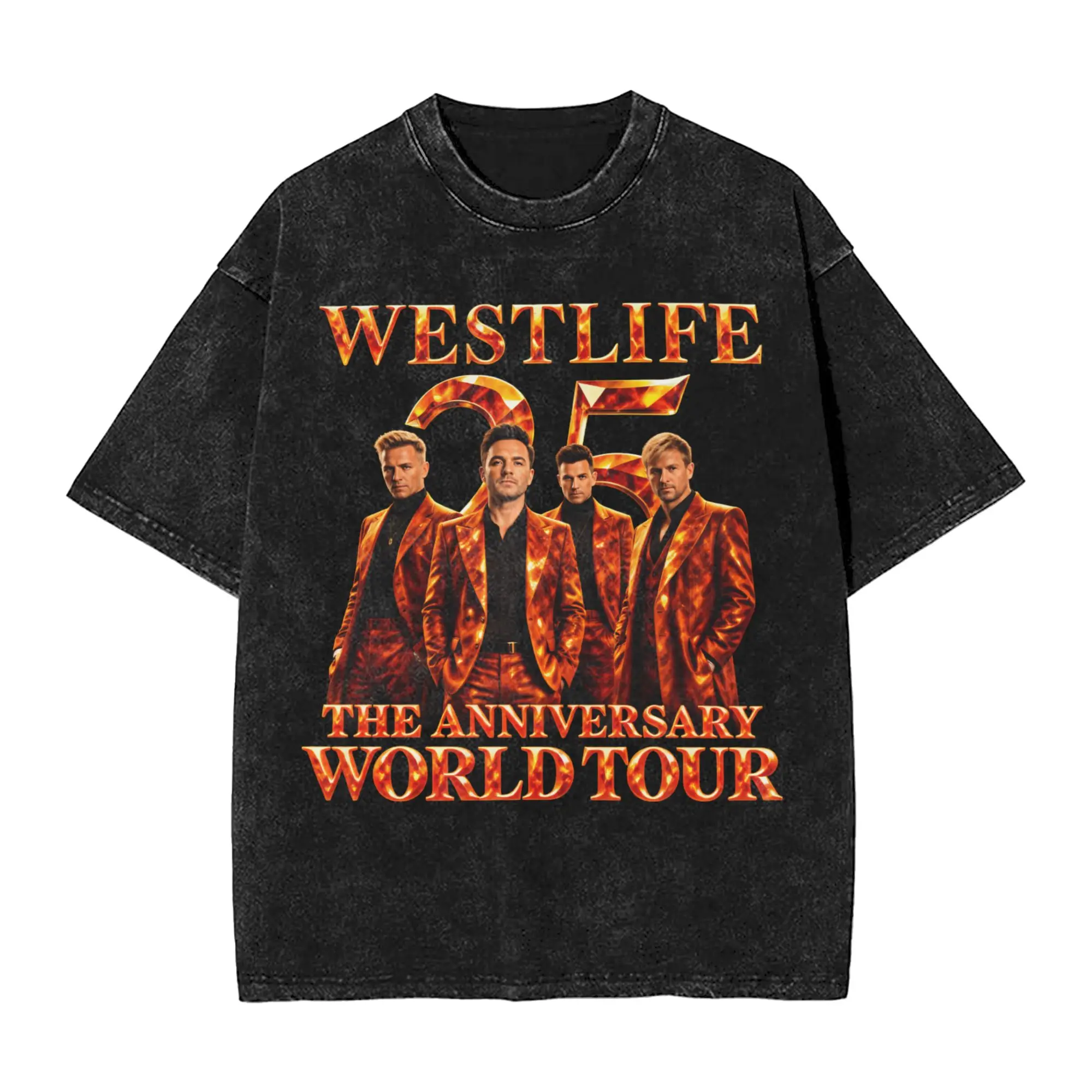Westlife 25th Anniversary Tour 2026 T-Shirt for Men  Novelty Cotton Tees Round Neck Short Sleeve T Shirts Printed Tops