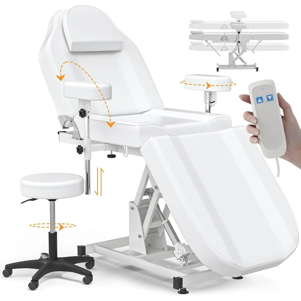 Cama elétrica da esteticista da cadeira da tatuagem, cama facial motorizada do ajuste da altura para o cliente, cama da beleza profissional