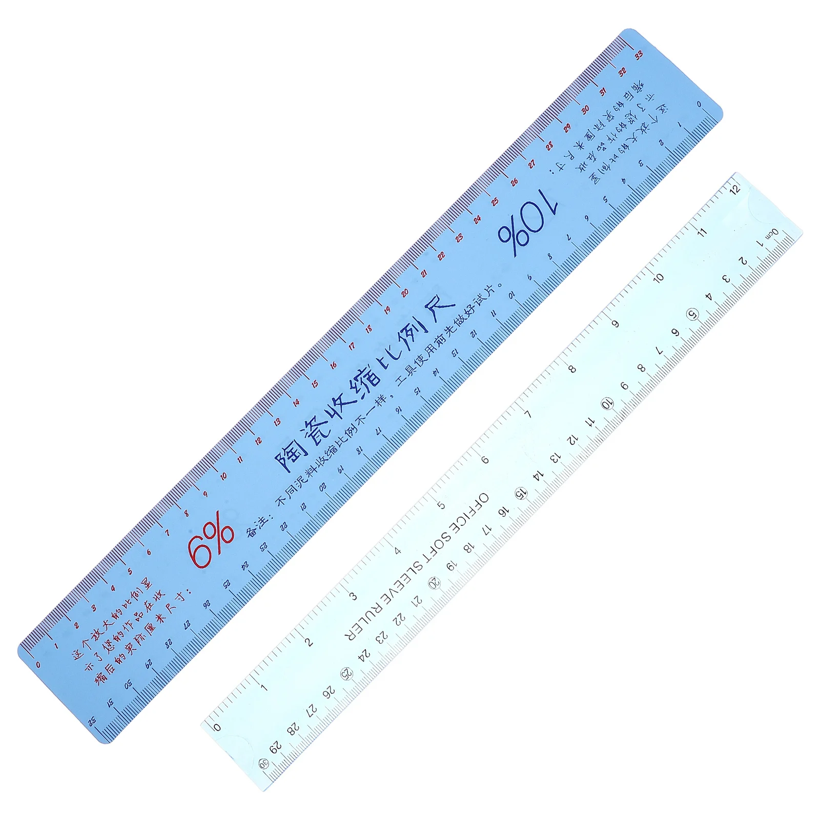 

2Pcs Ceramic Shrinkage Scale Flexible Plastic Folding Ruler Multifunctional Soft Bendable Measuring Gauge for Pottery Modeling