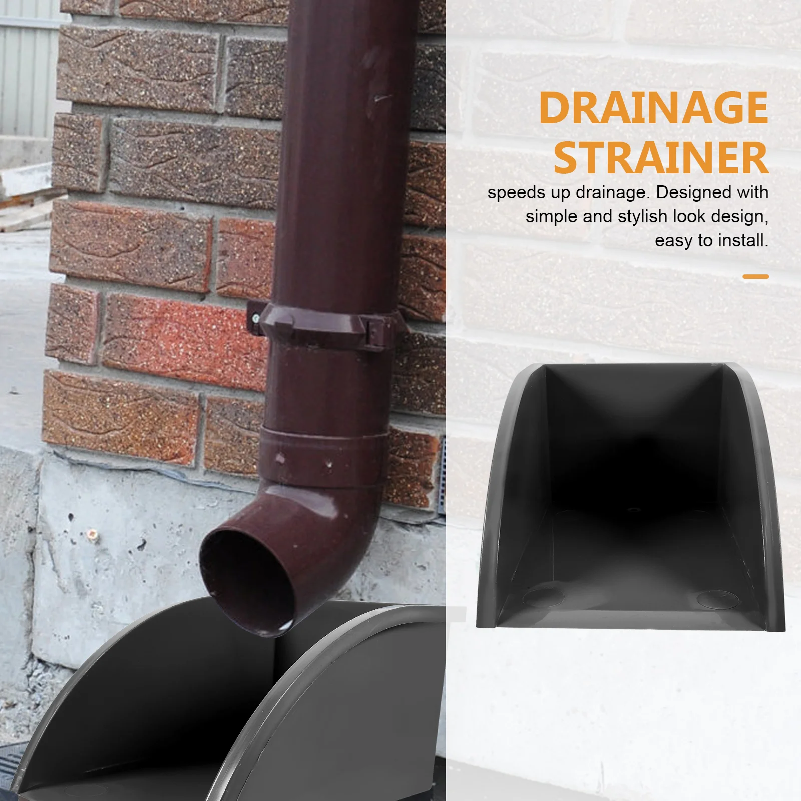 Rainwater Collector Dustpan Bath Filter for Tub Gutter Barrel Splash Guard Downspout Diverter Ground Drain Bathtub