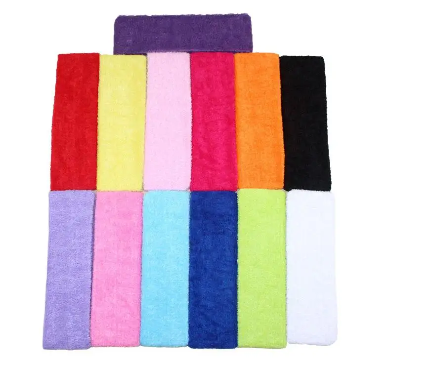 1PCS Free Shipping Wide Variety of plain hair band headband elastic headband sports yoga towel color optional