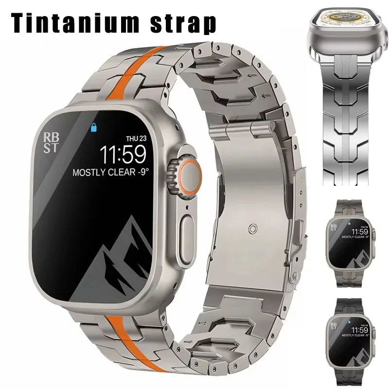 حزام التيتانيوم لساعة أبل الترا 49 مللي متر 45 مللي متر 41 مللي متر 38 42 مللي متر 44 مللي متر حزام معدني Correas Iwatch سلسلة 8 7 6 SE 5 4 3 سوار