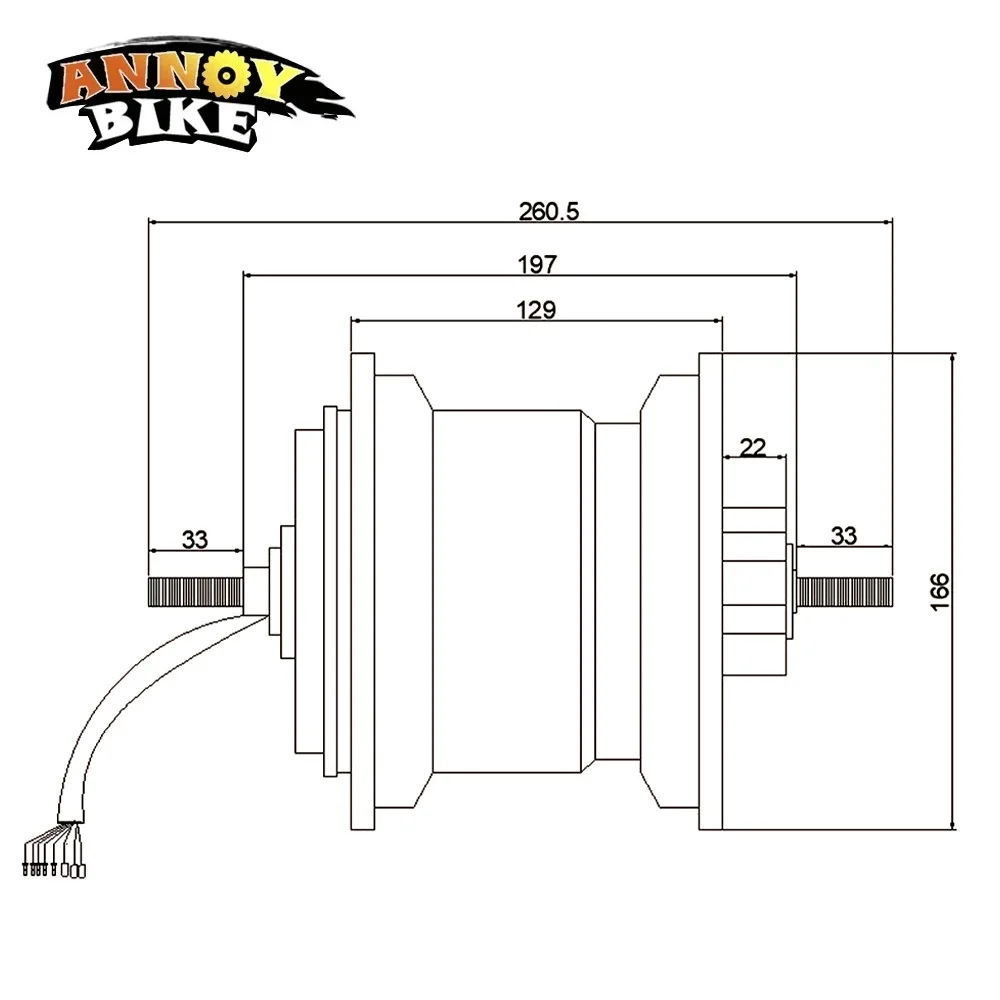 13 inch 48-72V 3500W 60H Wide Hub Motor Citycoco 60H Fat Road 13x6.50-6 Scooter Motor Wheel open size 197mm