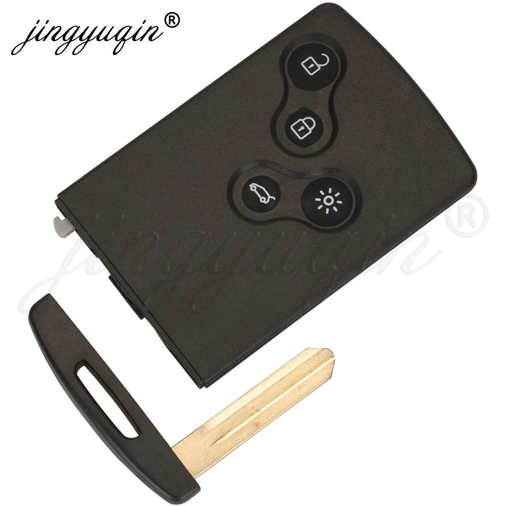 Jinyuqin Chiave Borsette 4 Bottoni Per Renault Laguna Koleos Megane Fob Smart Remote Key Card Caso Con Inserto Chiave lama