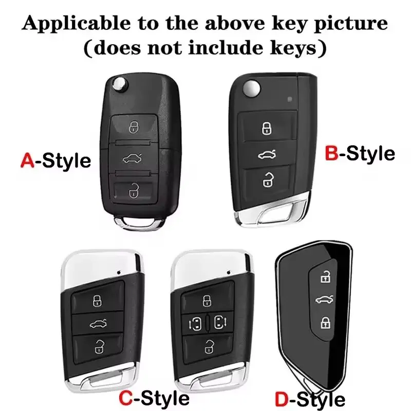 Zinc Alloy Car Remote Control Key Case Cover Holder Shell Fob for Skoda Kodiaq Protection Key Chain Buckle Keyless Accessories