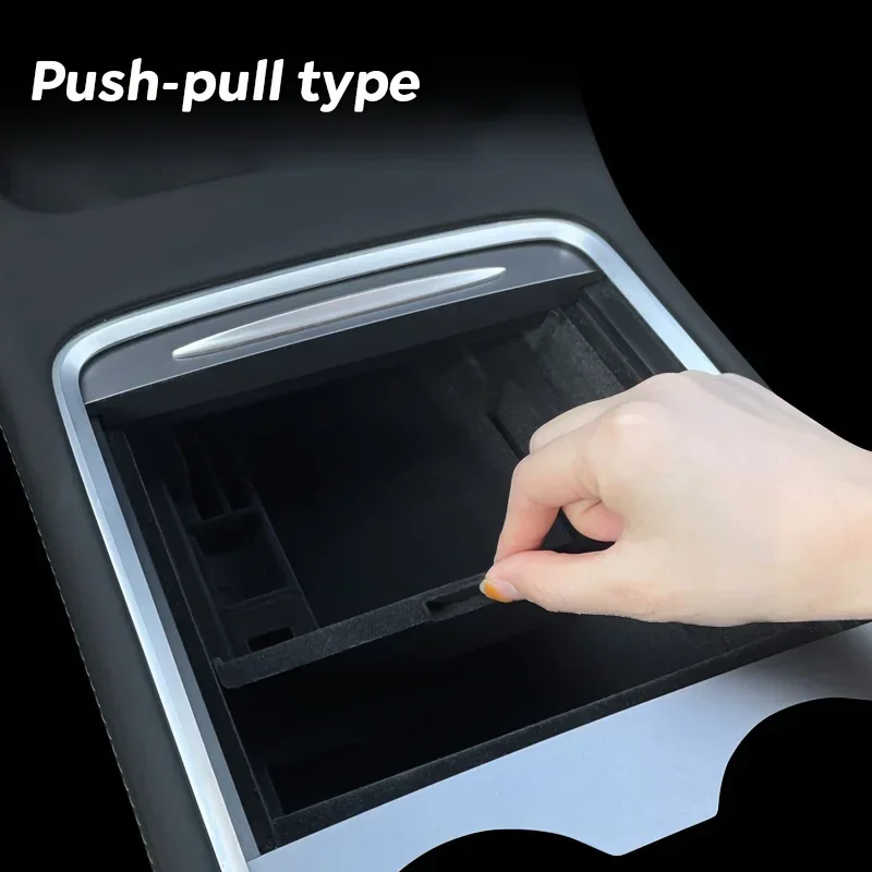 TESY suitable for Tesla Model 3/Y 2021 2022 2023 center console organizer, hidden drawer storage box, ABS material image 3