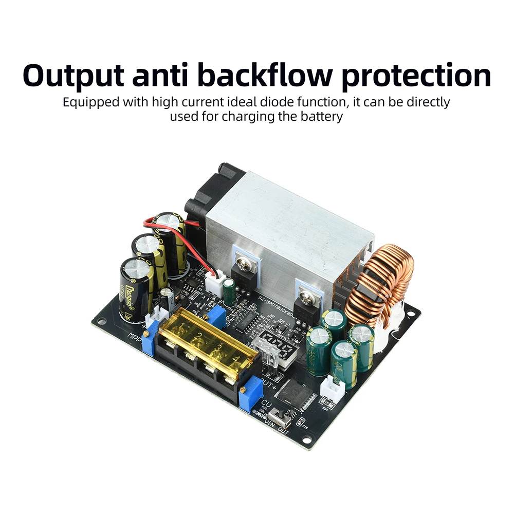 800W 25A MPPT Solar Charger Module 18V-90V to 2-60V DC-DC Step Down Buck Converter for Lithium Battery Charging With Voltmeter