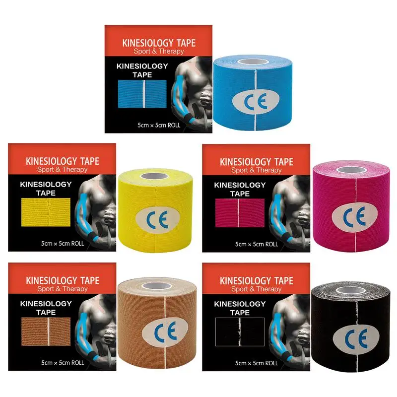 Elastic Cotton Athletic Tape Breathable Kinesiology Tape Elastic Precut Strips Easy Application Athletic Wraps Support for Daily