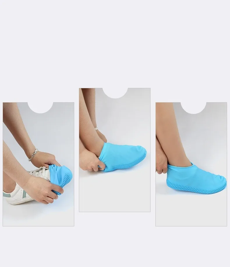 Waterproof Silicone Shoe Covers Non-Slip Rubber Overshoes For Rainy Days Reusable Boot Protectors M/L Wet Weather Accessories image 2