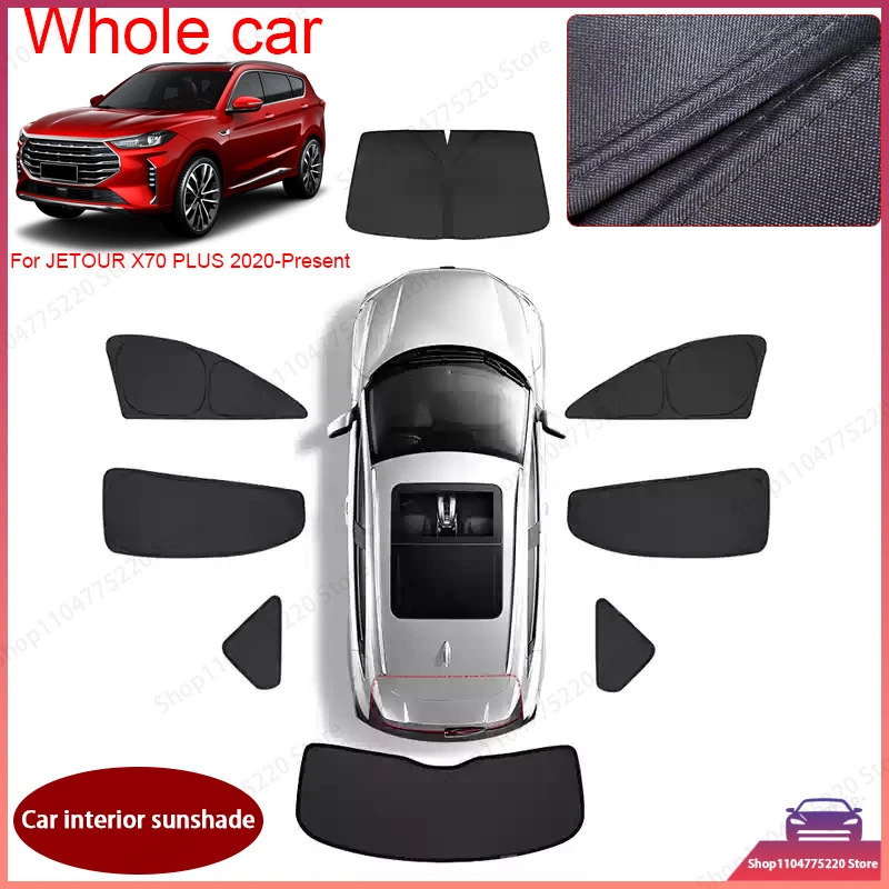 

Car Black Window Privacy Sunshade For JETOUR X70 PLUS 2022-Present Auto Anti-UV Heat Insulation Protect Cover Interior Accessory