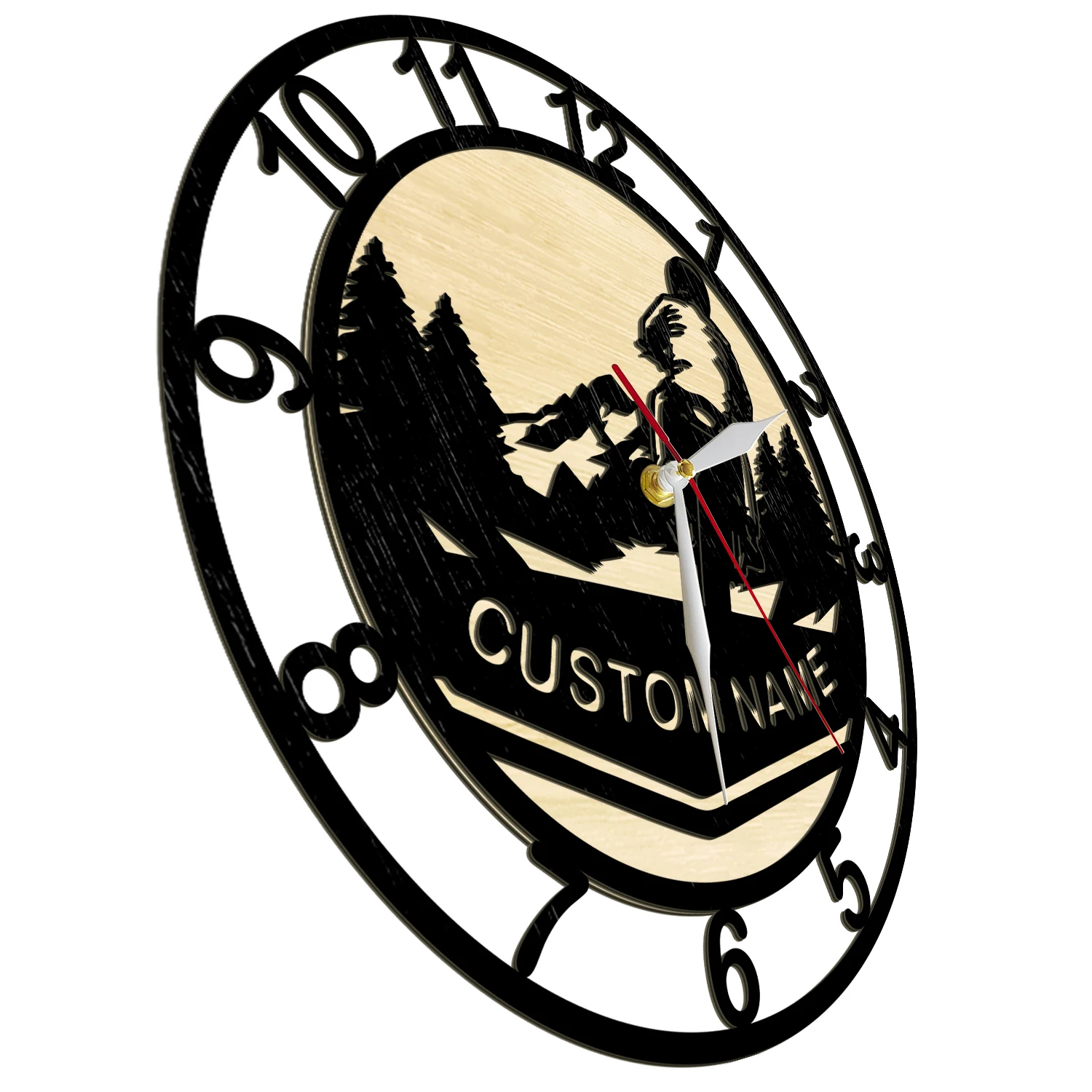Motorcycle Riding Personalized Wooden Wall Clock for Man Cave Garage Adventure Art Home Decor Custom Rustic Timber Wood Clock