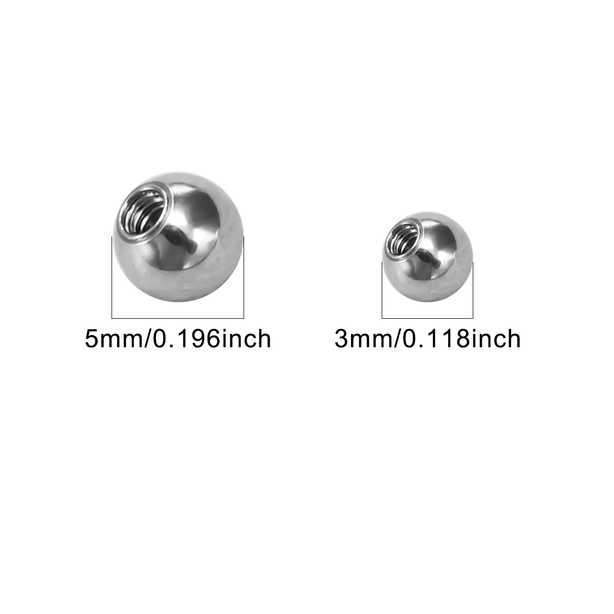 10/50pcs Stainless Steel Replacement Piercing Balls with CZ Screw on Balls for Nose Lip Ear Tongue Piercing Jewelry Accessories