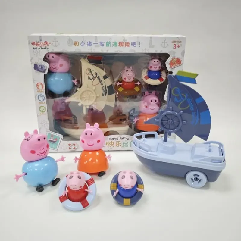 Cute Peppa Pig Pink Toy Set Girls Party Game Action Figure Toy Kawaii Peppa Family anime figure children's toy birthday gift