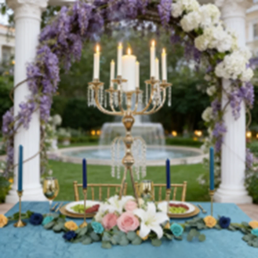 

Новейший 8-ручевой канделябр, хрустальный водопад, центральная часть, высокий канделябр, украшение для пола, подсвечники, свадебный стол, центр