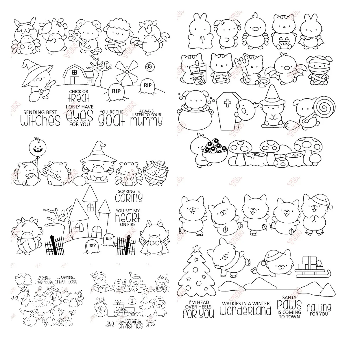 2024 New Layered Halloween Words Wreath Stencils Icons Silicone Stamp Cake Bat Ghost Big Dies DIY Scrapbooking Diary Cards Molds