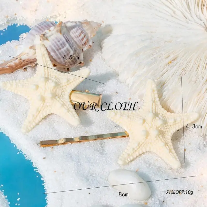 

1 пара заколок для волос с узором звезды, аксессуары для волос, заколка из смолы, украшение для волос с надежной металлической