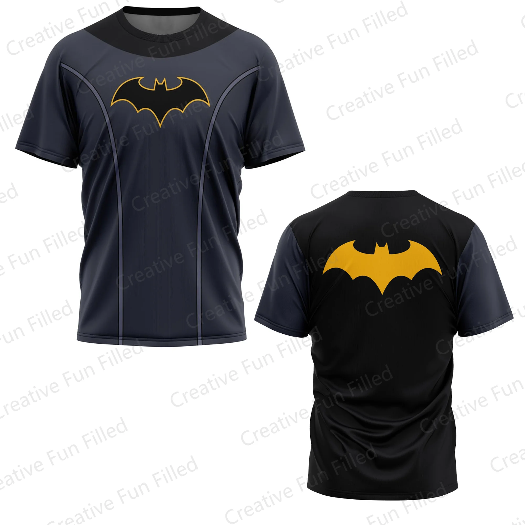 2024 New Arrival MINISO Summer Vintage Batman Streetwear T-Shirt Cartoon Casual Cute Oversized Kids/Adults Tops