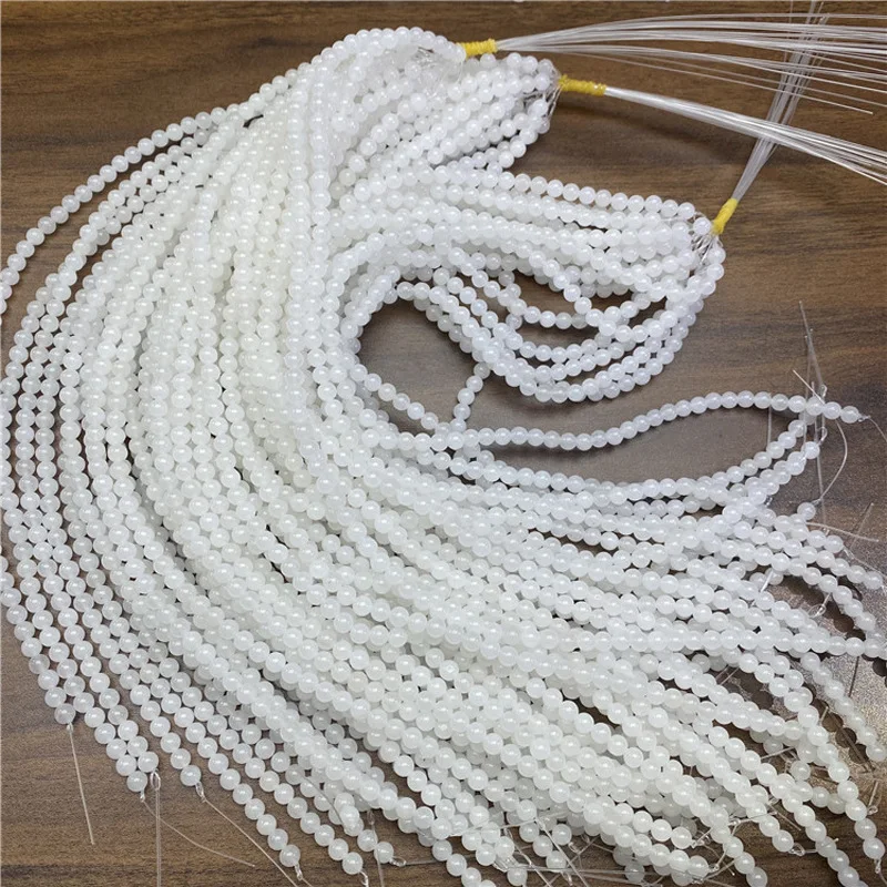 

12mm Natural White Jade Beads For Jewelry Making Diy Bracelet Necklace China Nephrite Stone Hetian Jade Round Beads Accessories