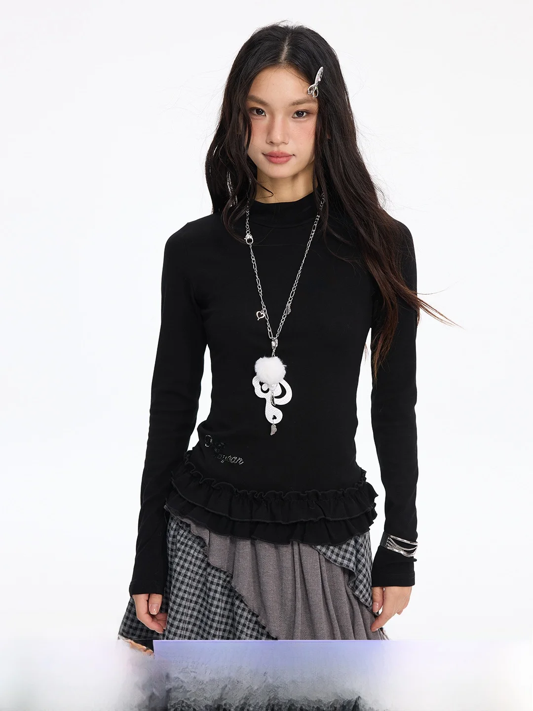 

MOMSAYCAN Original Wood ain Pure Color Slim Fit Long Sve Girl Feel Осень Зима f Высокий воротник Эластичный внутренний топ