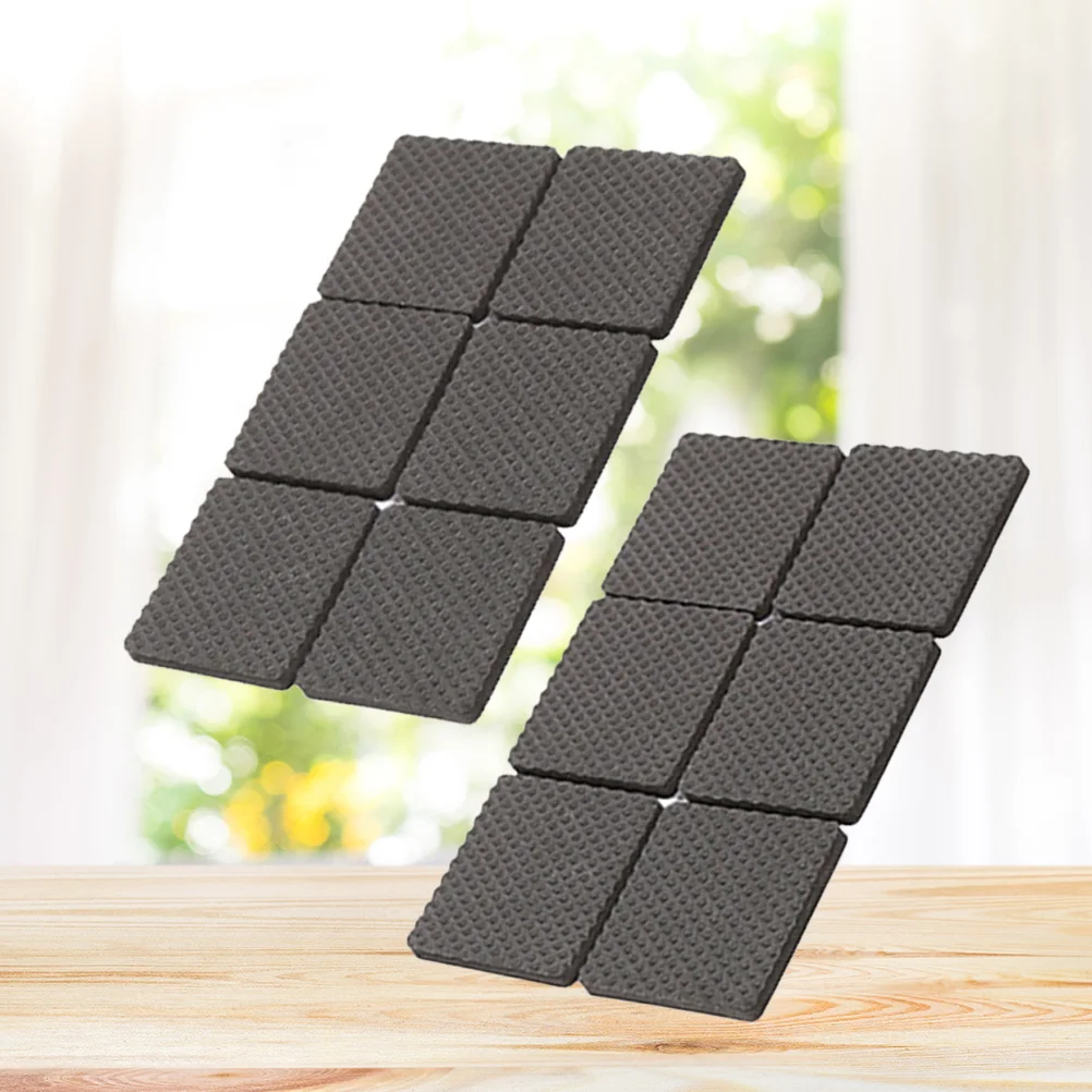 

12pcs Rubber Floor Protector Pads Self-Adhesive Non-Slip Furniture Feet Covers Chair Leg Pads For Wood Floor Surface 4.5X4.5Cm