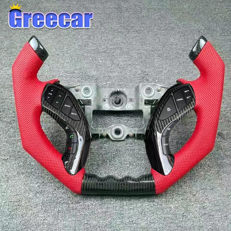 Customized Pilot Shape Carbon Fiber Steering Wheel Replacement For Hyundai Elantra GT 2011 2012 2013 2014 2015 2016 2017